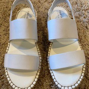 Cole Haan Optic White Leather Sandals Size 7.5